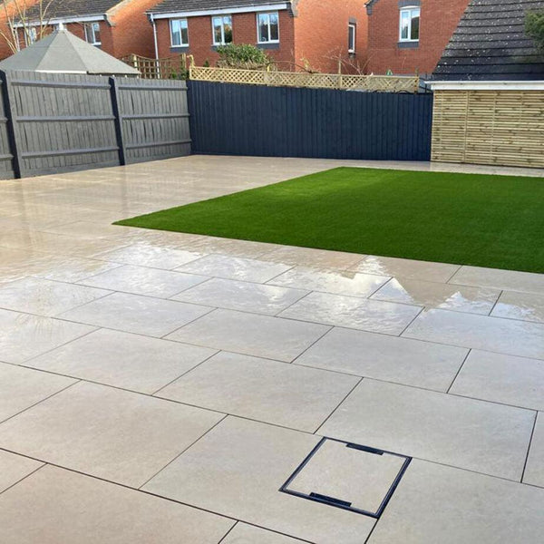Cream Outdoor Porcelain Paving Slabs 900x600 – Cambridge Style
