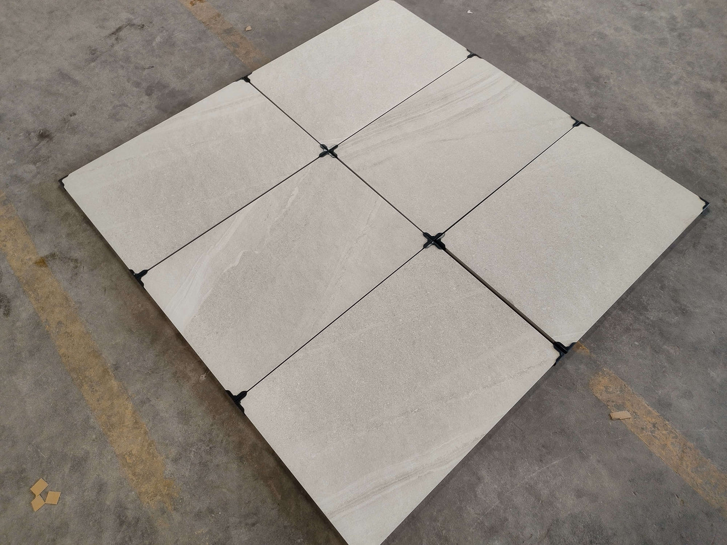 Cutstone Sand Porcelain paving laying image for the closeup look for the UK house in ipswich.