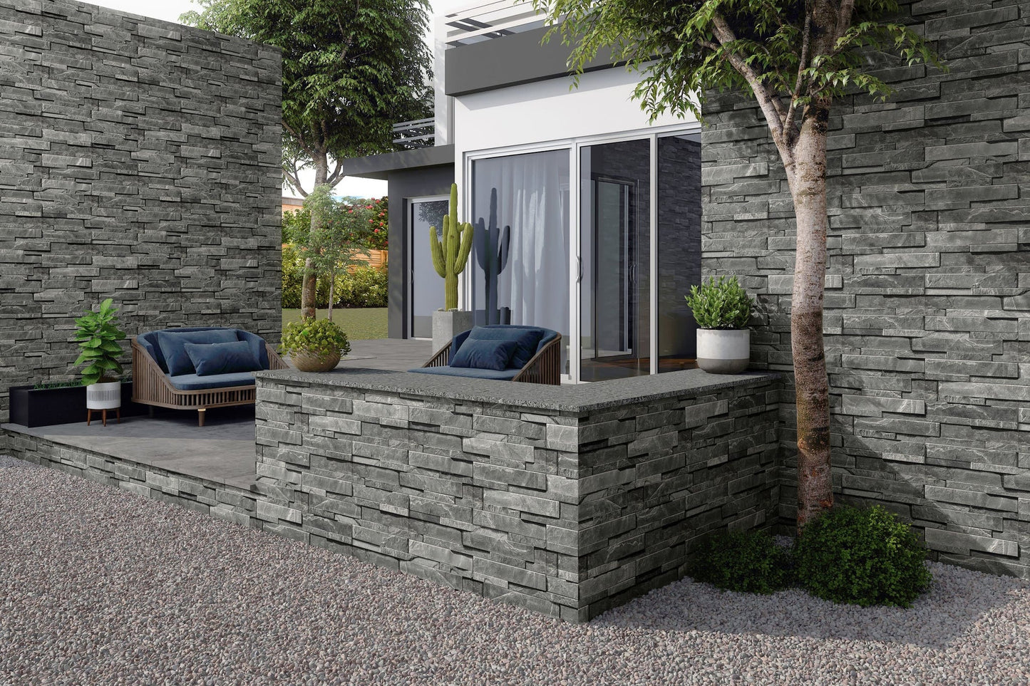 European Black 600x150 Porcelain Wall Cladding