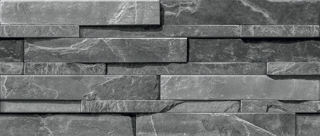 European Black 600x150 Porcelain Wall Cladding - Elegant Gardens