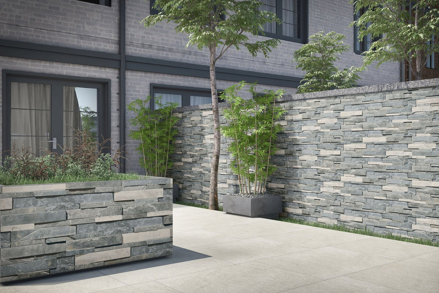 European Grey 600x150 Porcelain Wall Cladding