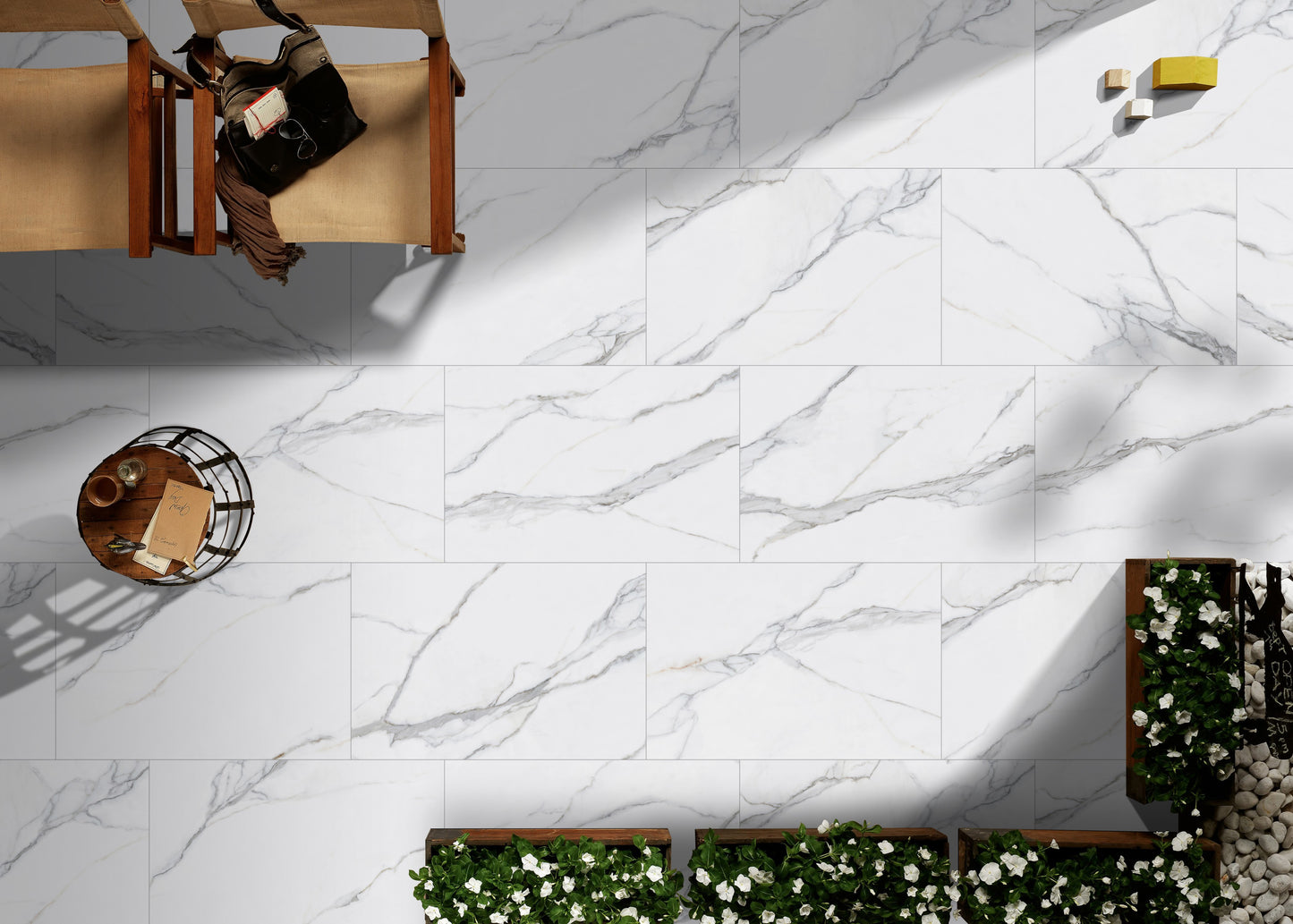 Glasgow Marble Porcelain Patio Pavers – Contemporary Garden Design