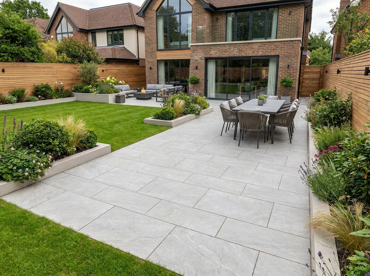 HS Grey Porcelain Patio Slabs Mix Pack (21.06 SQM, 72 Slabs Per Pack)
