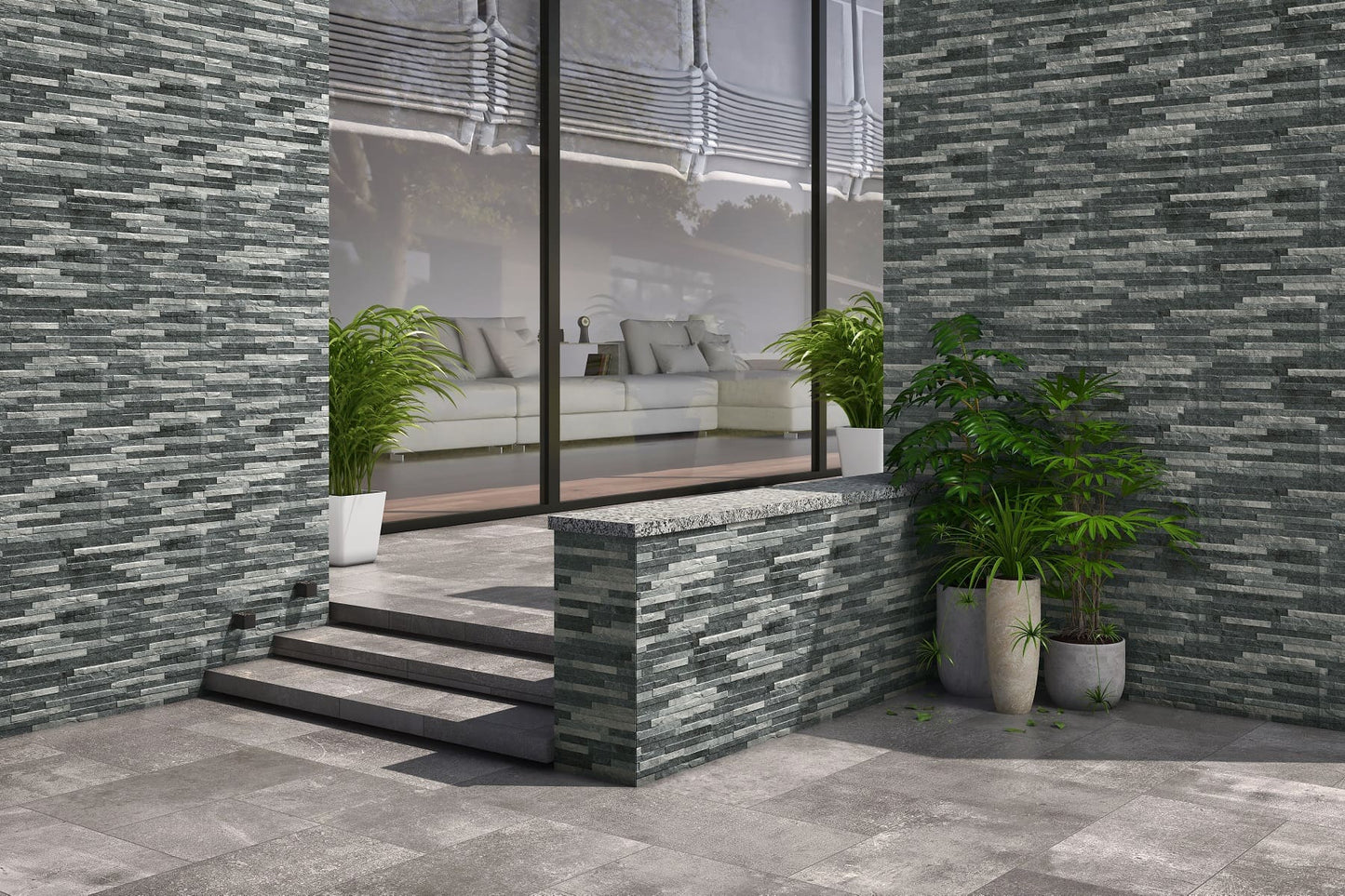 London Black 600 X 150 Porcelain Wall Cladding