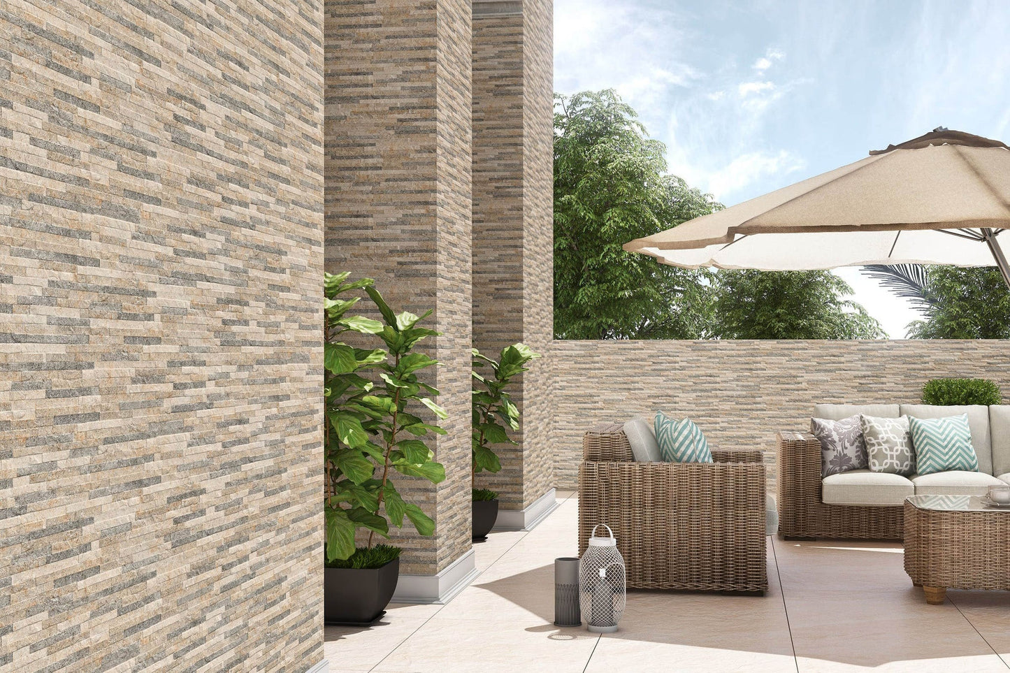 London Crema 600 X 150 Porcelain Wall Cladding
