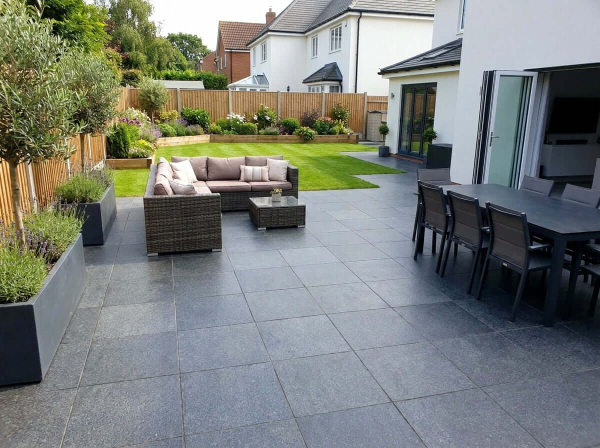 Black Granite Paving 600x600x20 mm