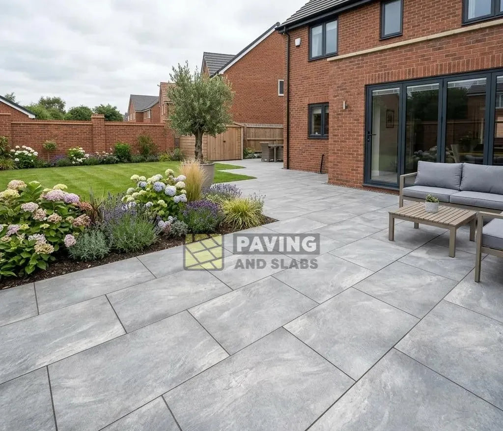 Cheap porcelain paving EC Grey slabs 900x600 for outdoor garden patio paving UK