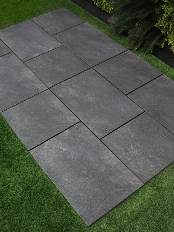 Hammer Stone Nero Porcelain Paving Slabs 600x600x20 mm (21.6 SQM, 60 Slabs Per Pack)