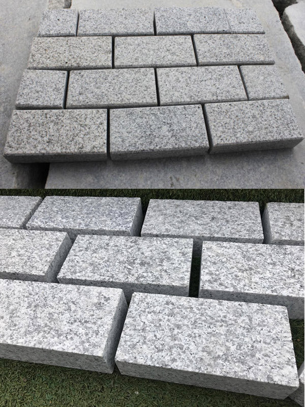 Silver Grey Granite Flamed Cobblestone 50 MM