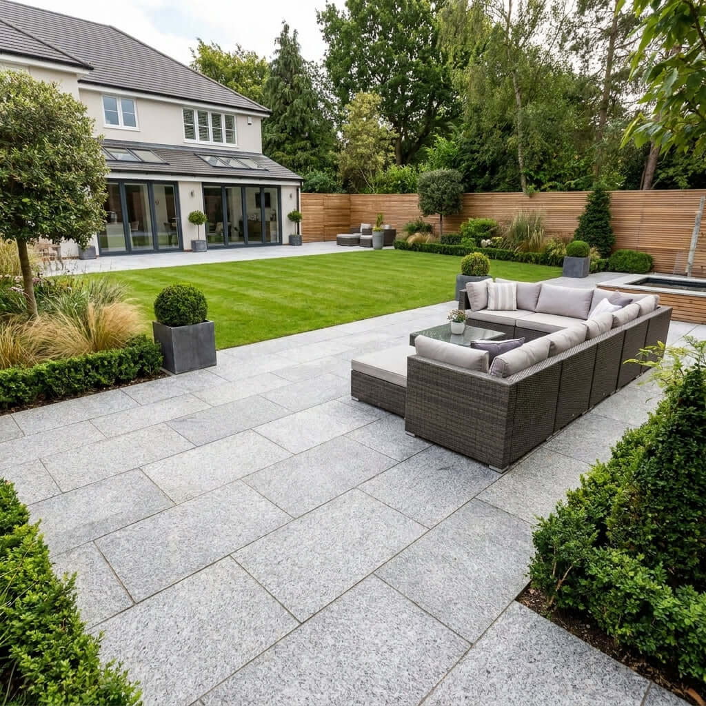 Silver Grey Granite Paving 900x600x20 mm