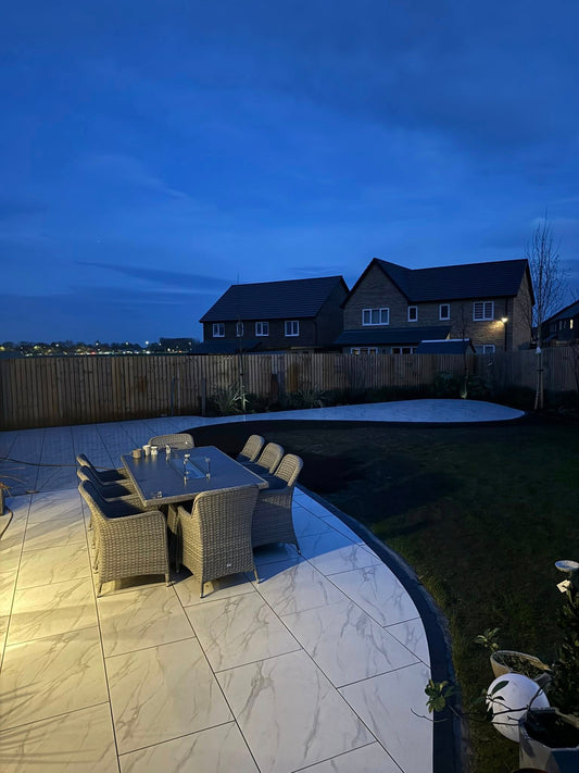 Outdoor lighting design for paved patios and paths
