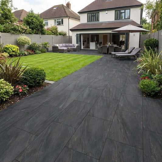 Seasonal spring maintenance routine for garden paving