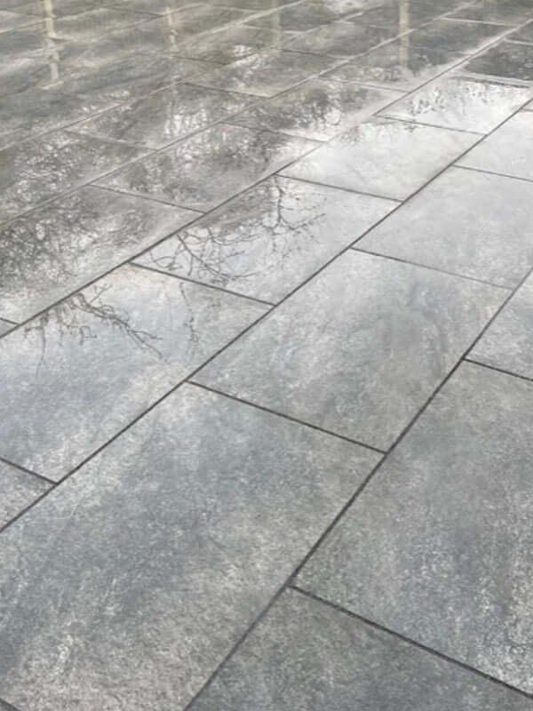 Removing grout haze and cement film from new porcelain patios