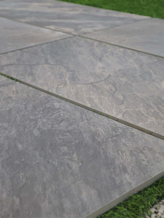 Large format porcelain slabs for small UK gardens