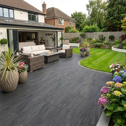 Anthracite Dark Porcelain Paving Slabs 900x600x20 mm (21.6 SQM, 40 Slabs Per Pack)