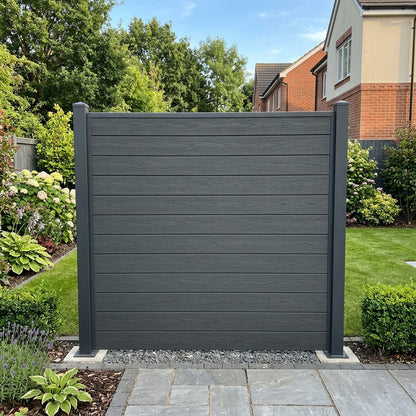 Anthracite dark grey composite fence kit for residential gardens