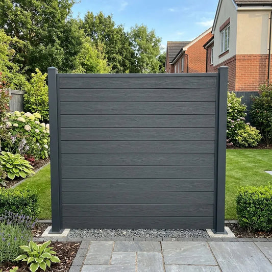 Anthracite dark composite fencing kit for sleek garden screening UK