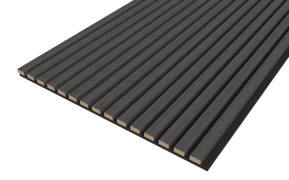 Black Acoustic Wood Wall Panel Thin Slat Series 1 - 240x60cm