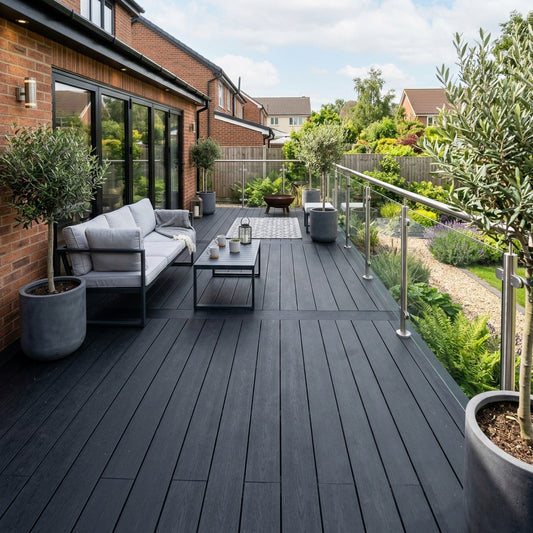 Premium Composite Decking Board Black (3600x150x25MM)