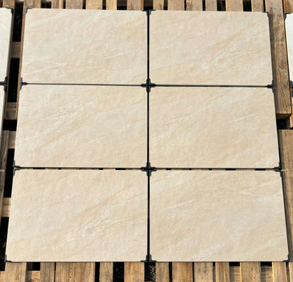 Close-up of Dome Beige porcelain paving texture