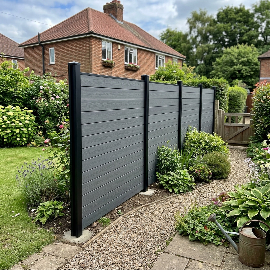 Premium Composite Fencing Panel Kit Grey 20.7cm x 1.8m