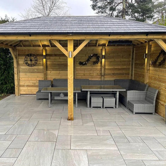 Kandla Grey Outdoor Porcelain Patio Slabs – Natural Stone Look