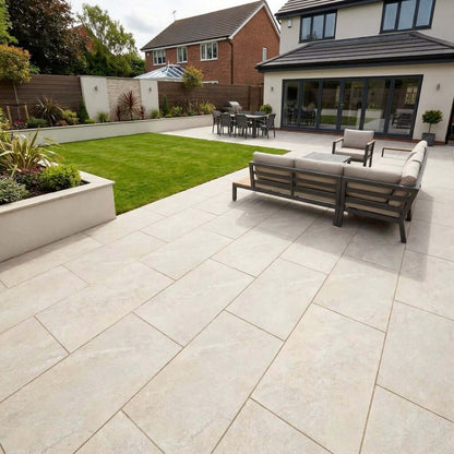 Yorkstone White Porcelain Paving Slabs 900x600x20 MM (21.6 SQM, 40 Slabs Per Pack)