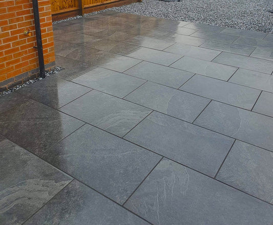Contemporary Newcastle Black Porcelain Pavers for UK Landscaping