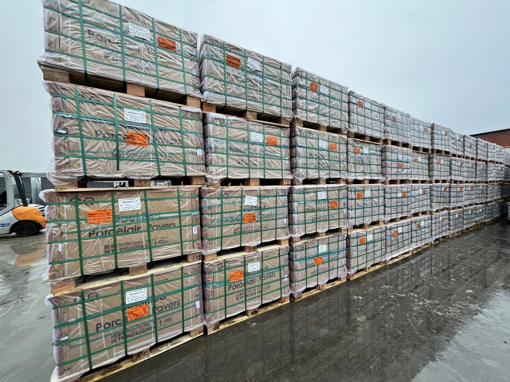 Our Porcelain Paving Slabs Stock in the UK Yard