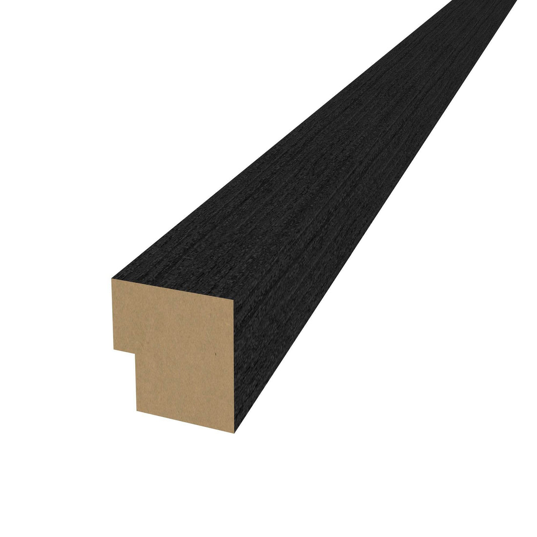 Premium Black Acoustic Wood Wall Panel End Bar Piece Trim - 260cm