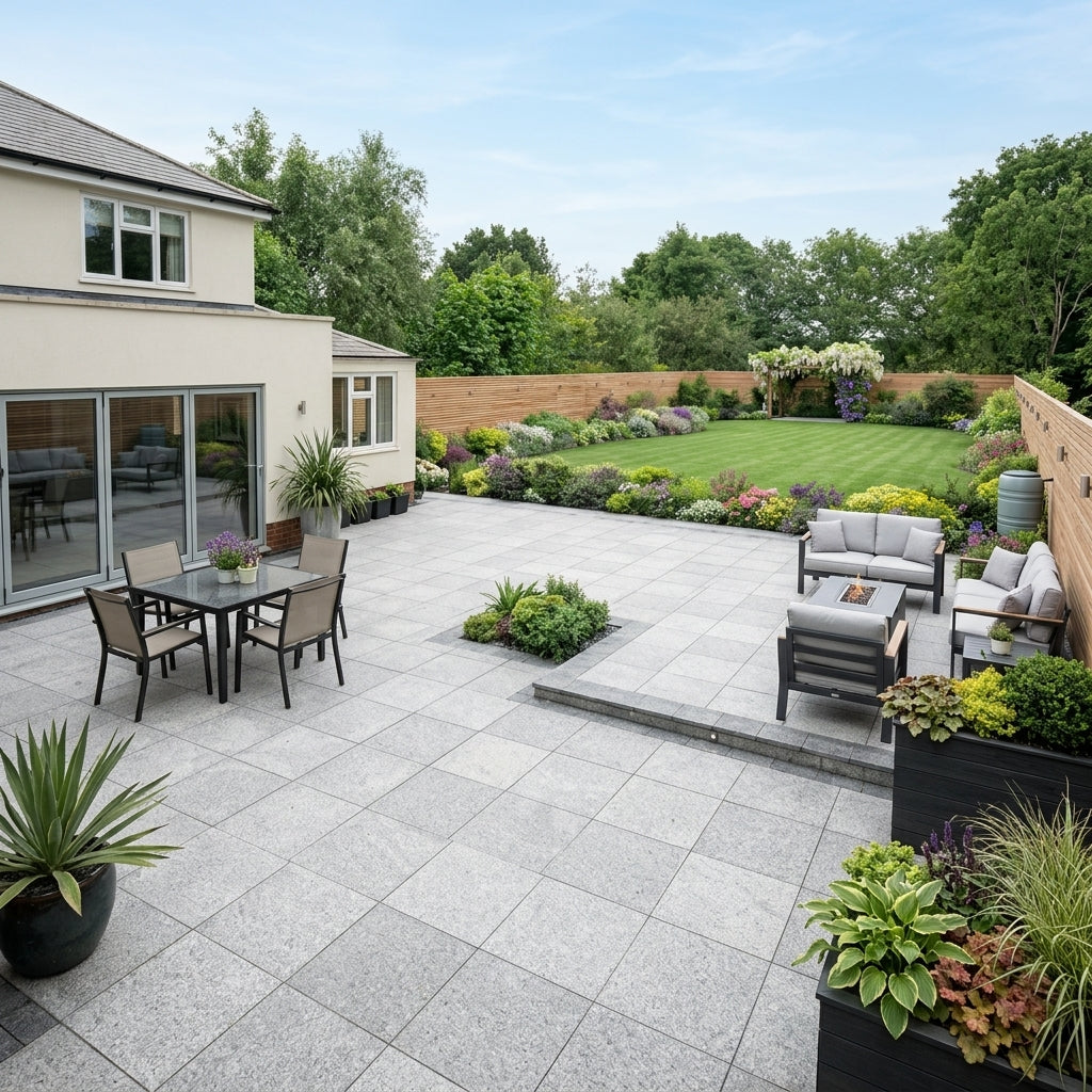 Silver Grey Granite Paving 600x600x20 mm