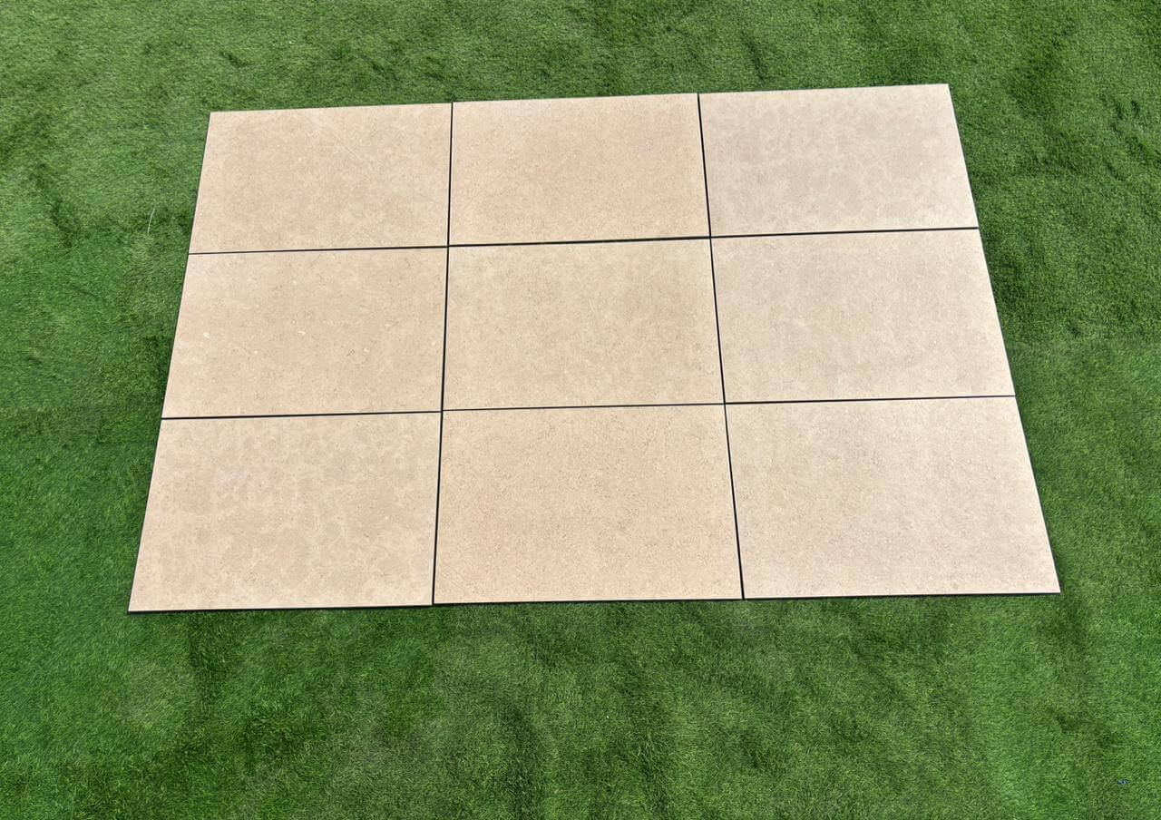 Close up look of Sinai Pearl Paving Slabs laid in the UK house