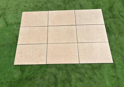 Close up look of Sinai Pearl Paving Slabs laid in the UK house