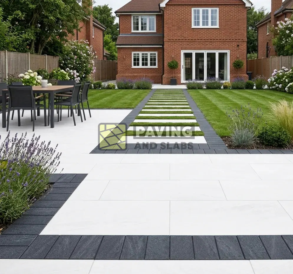 Anthracite dark porcelain edging setts for modern garden path borders and paving slabs UK