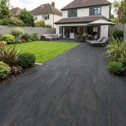 Cheap porcelain paving Anthracite Dark 900x600 slabs for modern garden patios