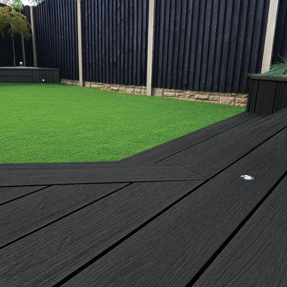 Durable artificial lumber made from composite material, perfect for modern garden decks
