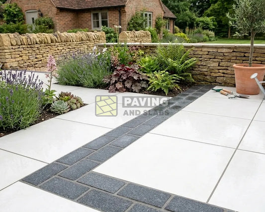 Black basalt edging sets 200x100 for garden path borders and driveway paving slabs UK