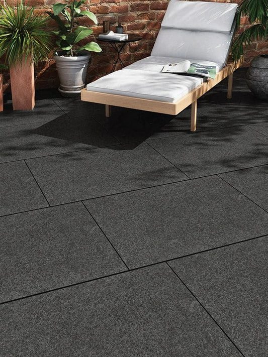 Black Basalt Porcelain Paving Slabs 900x600x20 mm (21.6 SQM, 40 Slabs Per Pack)