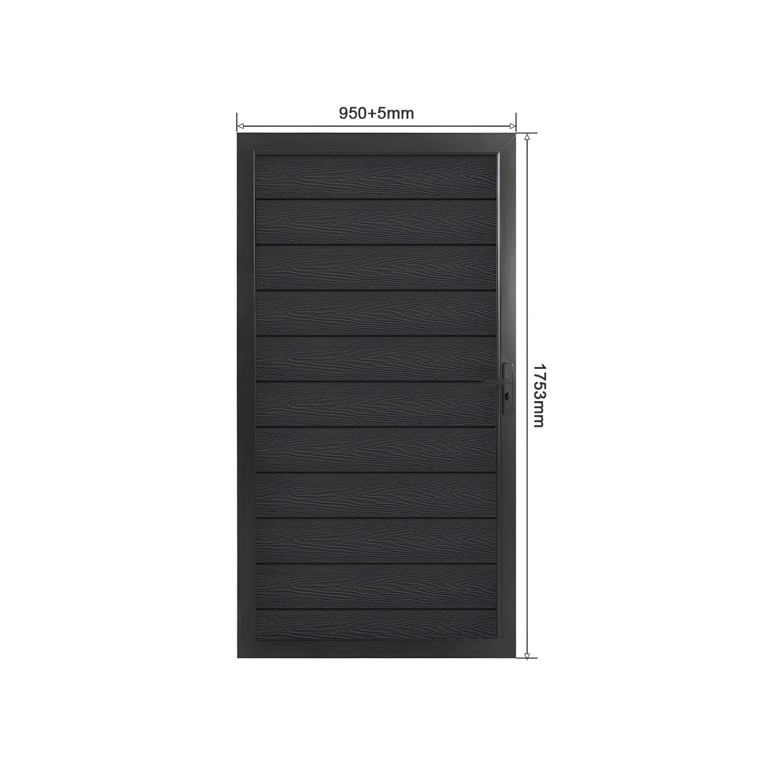 Black Woodgrain Composite Fence Standard Gate Kit | 950 x 1753mm