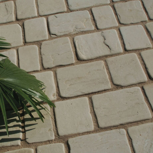 Mint Block Paving - Durable Natural Sandstone for Elegant Outdoor Patios and Driveways.