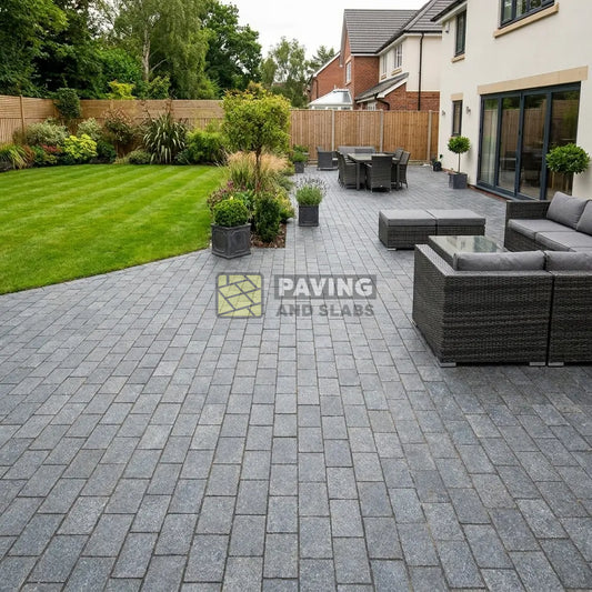 Blue black granite cobbles 200x100 setts for driveway paving slabs UK