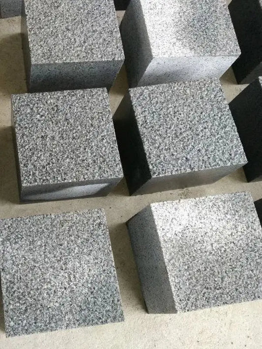 Blue black granite cobbles 50mm thick durable driveway paving stones UK