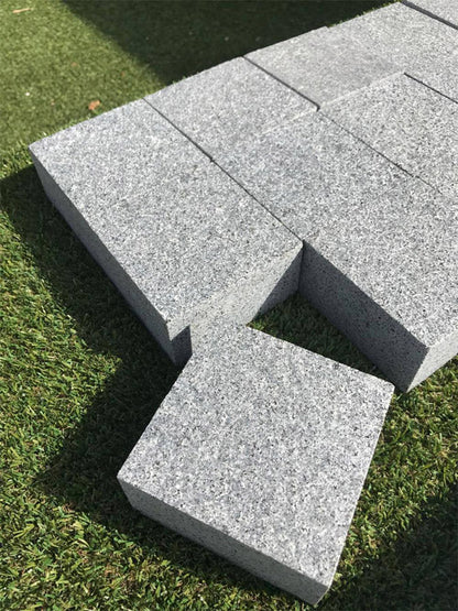 Blue Black Granite Flamed Cobblestone 50 MM