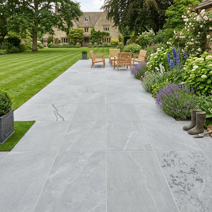Bodo White Porcelain Paving Slabs 900x600x20 mm (21.6 SQM, 40 Slabs Per Pack)