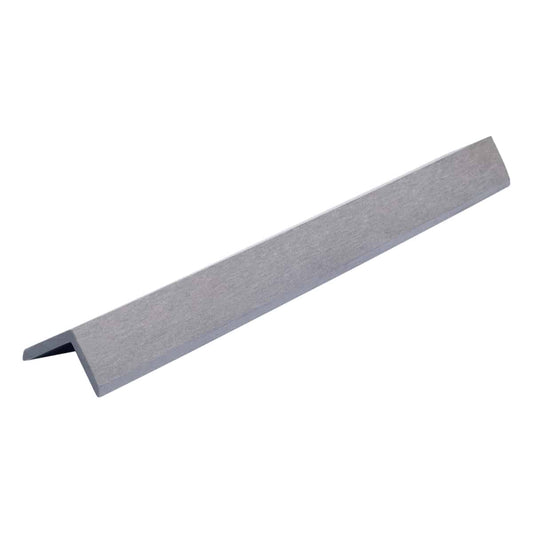 Composite decking corner trim in matching colour, used for neat edge finishing on decking installations