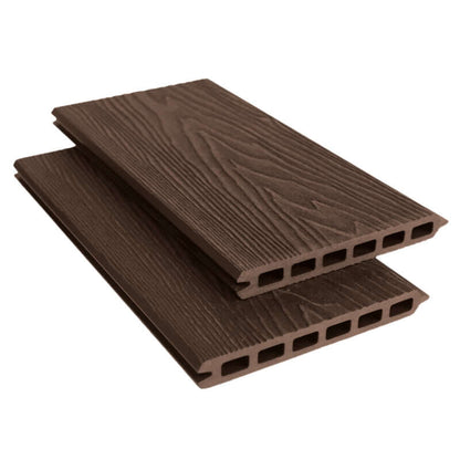 Natural wood-look oak composite fencing panels for low-maintenance and durable outdoor use