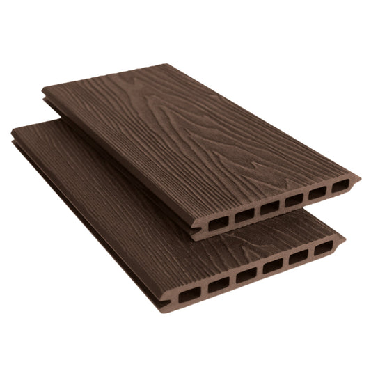 Natural wood-look oak composite fencing panels for low-maintenance and durable outdoor use