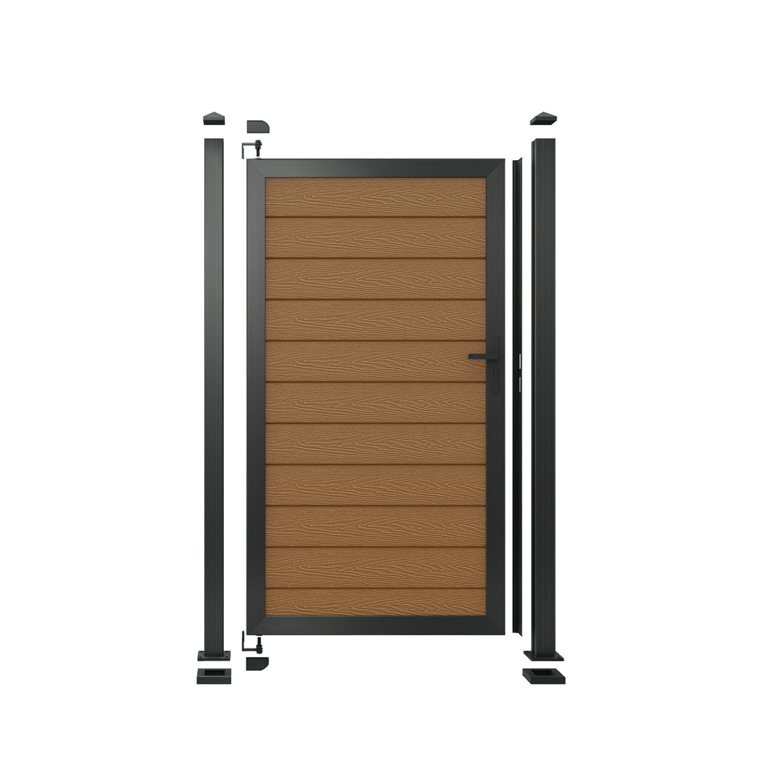 Teak Woodgrain Composite Fence Standard Gate Kit | 950 x 1753mm