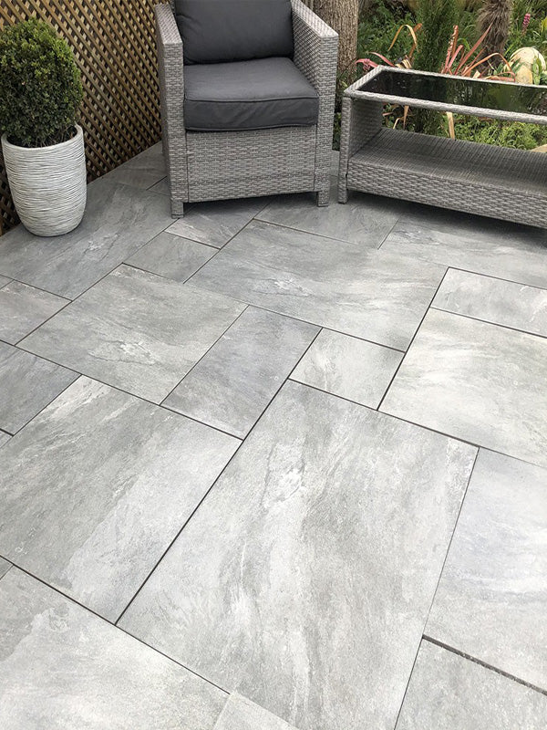EC Grey Porcelain Patio Slabs Mix Pack (21.06 SQM, 72 Slabs Per Pack)