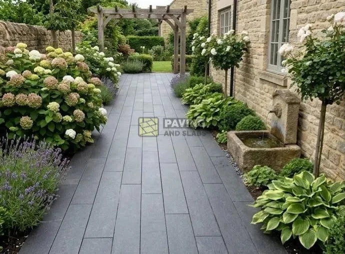 Natural granite planks paving slabs UK linear stone for garden pathways and patios